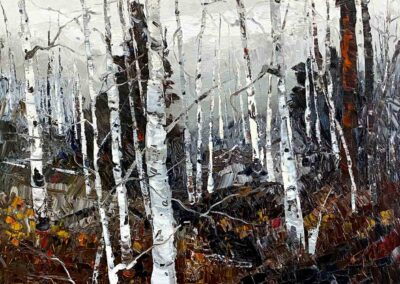 Impressionistic oil landscape with impasto knife work by Shelly Wierzba Texas Artist