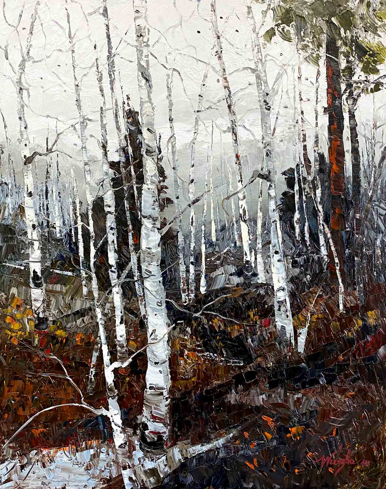 Impressionistic oil landscape with impasto knife work by Shelly Wierzba Oregon Artist